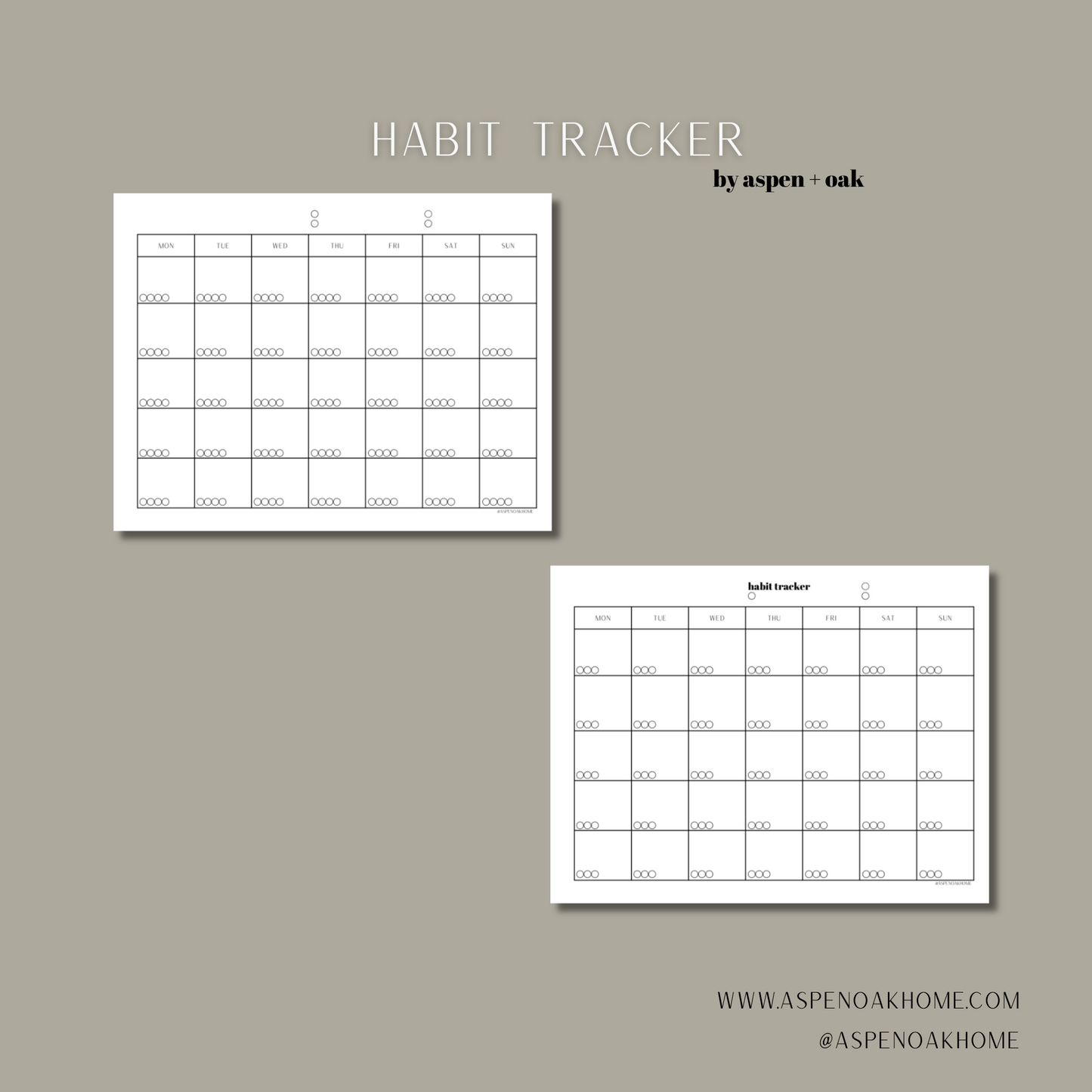 Minimalist Monthly Planner - Printable PDF